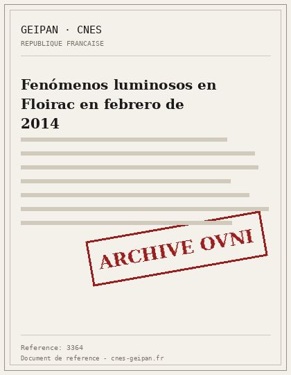 Fenómenos luminosos en Floirac en febrero de 2014