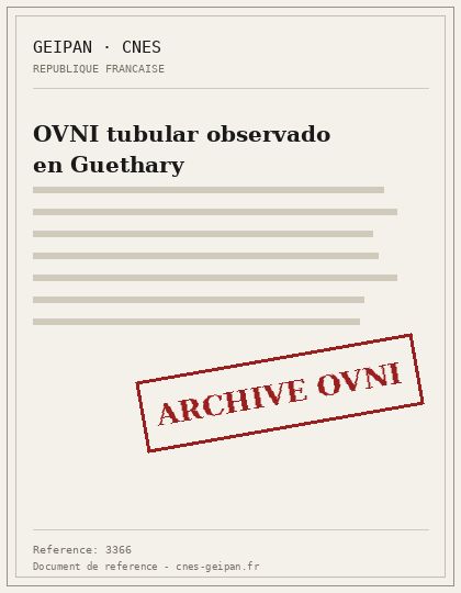 OVNI tubular observado en Guethary