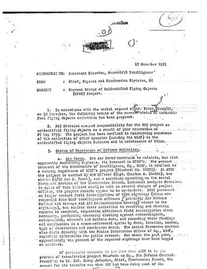 CIA and Unidentified Flying Objects