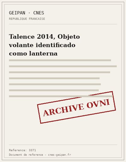 Talence 2014, Objeto volante identificado como lanterna
