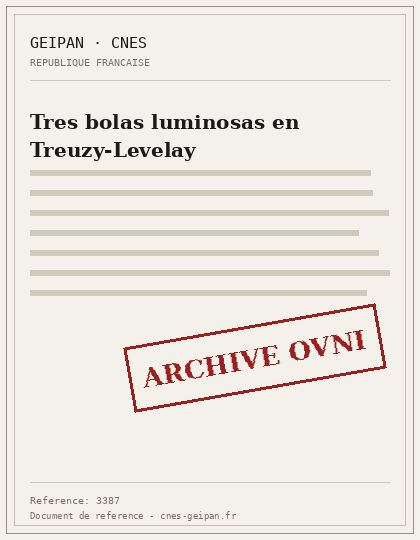 Tres bolas luminosas en Treuzy-Levelay