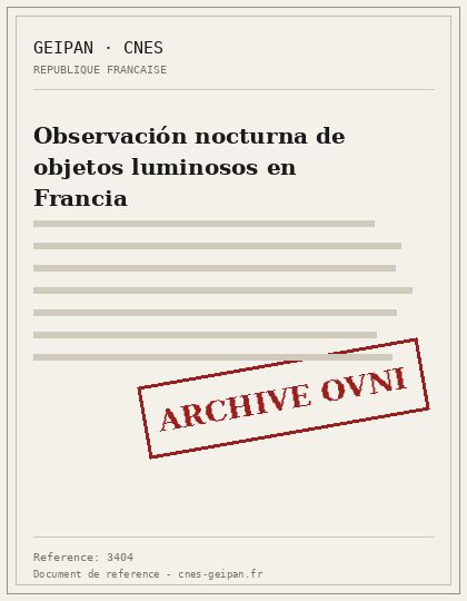 Observación nocturna de objetos luminosos en Francia