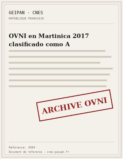 OVNI en Martinica 2017 clasificado como A