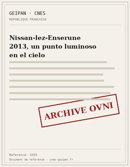 Nissan-lez-Enserune 2013, un punto luminoso en el cielo