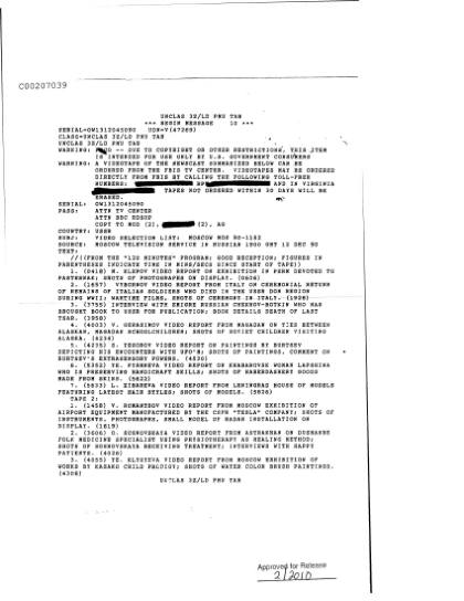 Documentos de la CIA sobre OVNI