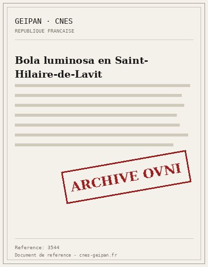 Bola luminosa en Saint-Hilaire-de-Lavit