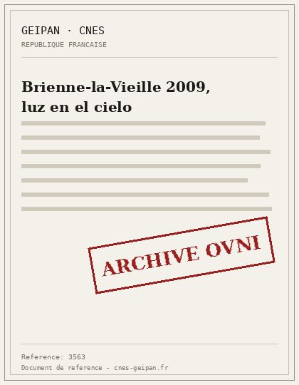 Brienne-la-Vieille 2009, luz en el cielo
