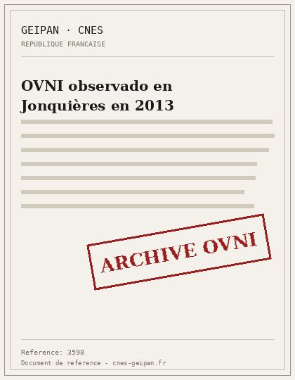 OVNI observado en Jonquières en 2013