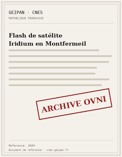 Flash de satélite Iridium en Montfermeil