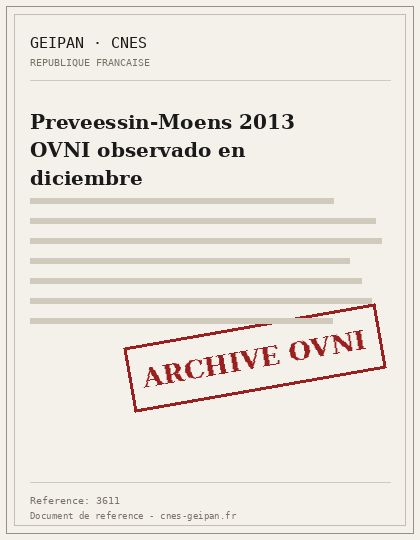 Preveessin-Moens 2013 OVNI observado en diciembre