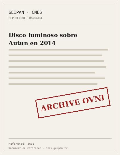 Disco luminoso sobre Autun en 2014