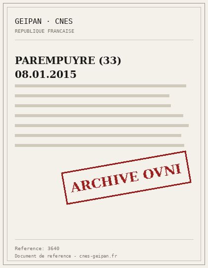 PAREMPUYRE (33) 08.01.2015