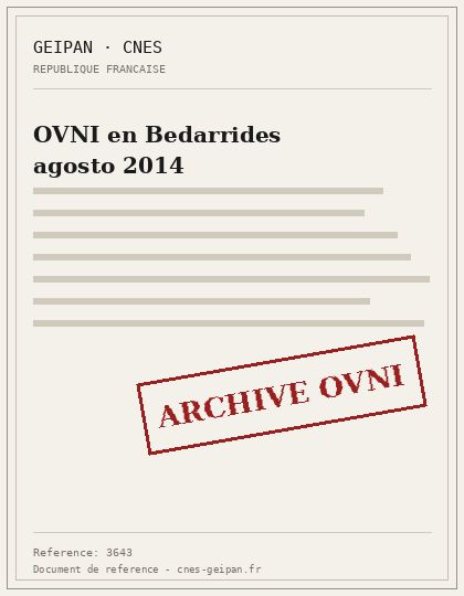 OVNI en Bedarrides agosto 2014