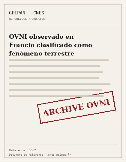 OVNI observado en Francia clasificado como fenómeno terrestre