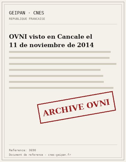 OVNI visto en Cancale el 11 de noviembre de 2014