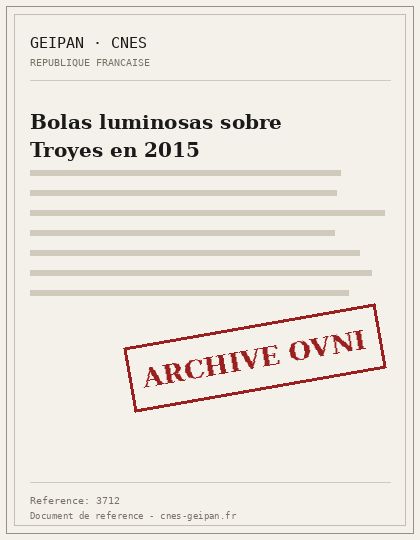 Bolas luminosas sobre Troyes en 2015