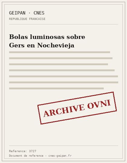 Bolas luminosas sobre Gers en Nochevieja