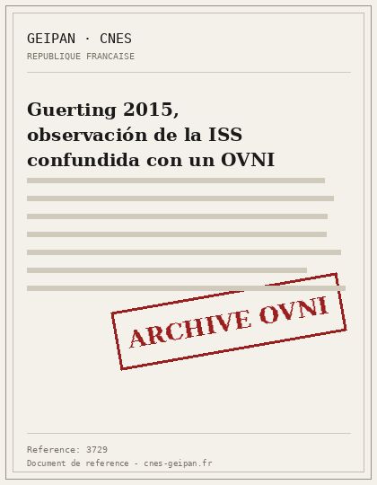 Guerting 2015, observación de la ISS confundida con un OVNI