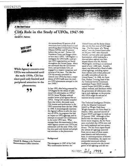 Documentos de la CIA sobre OVNI