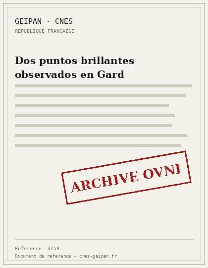 Dos puntos brillantes observados en Gard