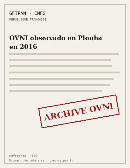 OVNI observado en Plouha en 2016