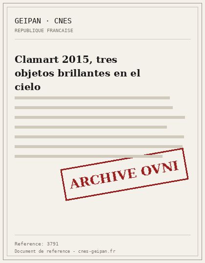 Clamart 2015, tres objetos brillantes en el cielo