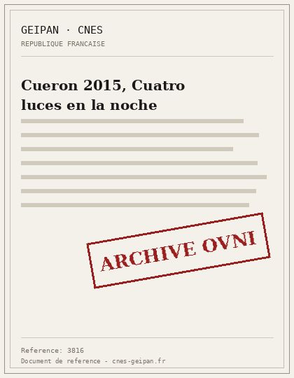 Cueron 2015, Cuatro luces en la noche