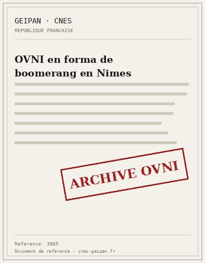 OVNI en forma de boomerang en Nimes