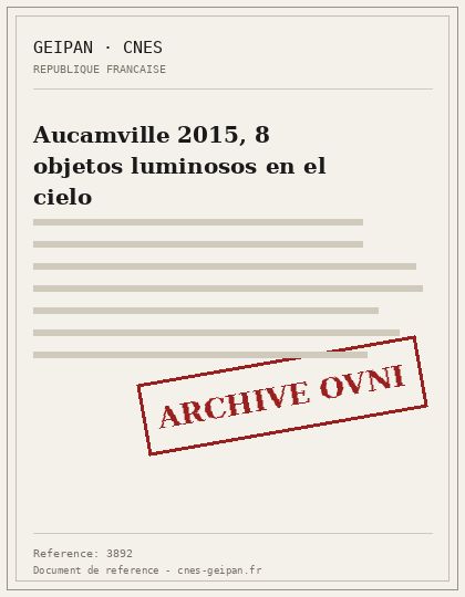 Aucamville 2015, 8 objetos luminosos en el cielo