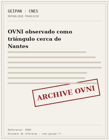 OVNI observado como triángulo cerca de Nantes