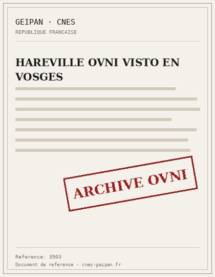 HAREVILLE OVNI VISTO EN VOSGES