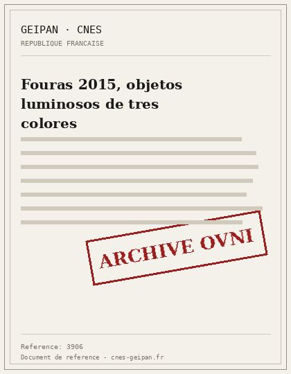 Fouras 2015, objetos luminosos de tres colores