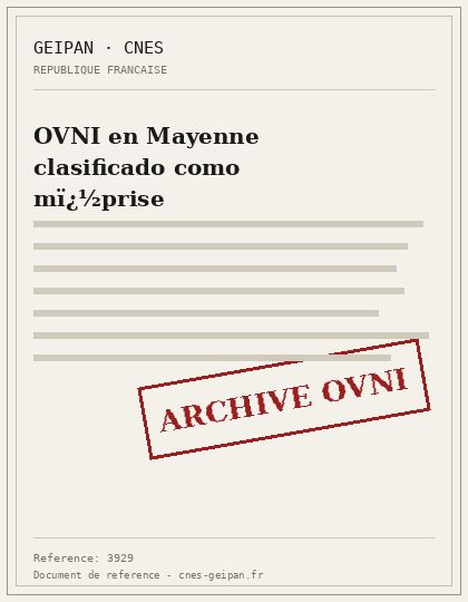 OVNI en Mayenne clasificado como mï¿½prise