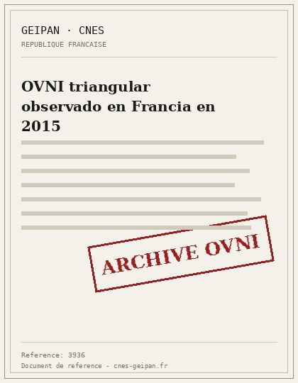 OVNI triangular observado en Francia en 2015