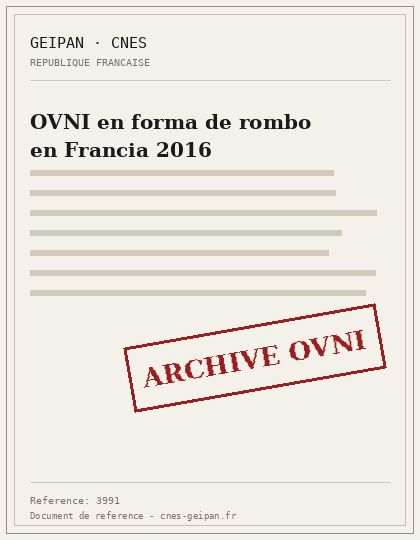 OVNI en forma de rombo en Francia 2016