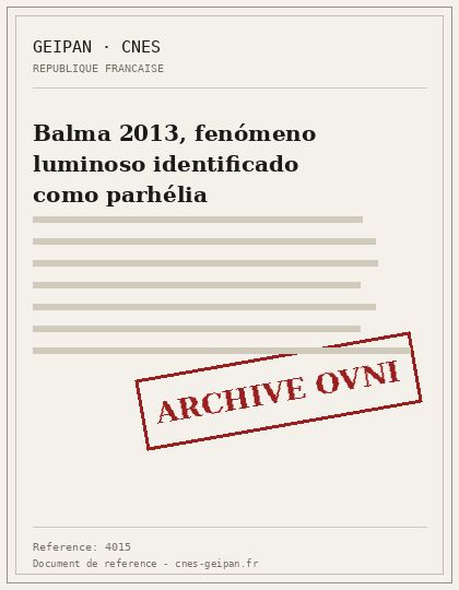 Balma 2013, fenómeno luminoso identificado como parhélia