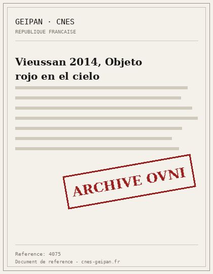 Vieussan 2014, Objeto rojo en el cielo