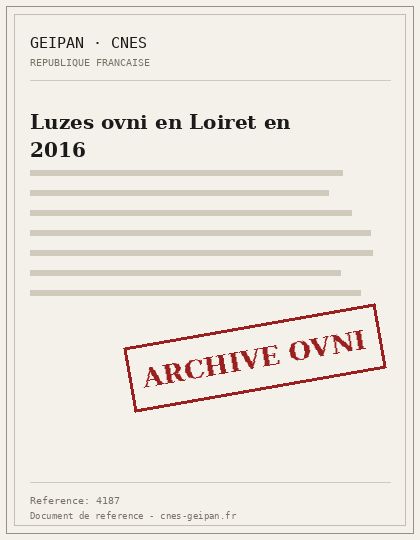 Luzes ovni en Loiret en 2016