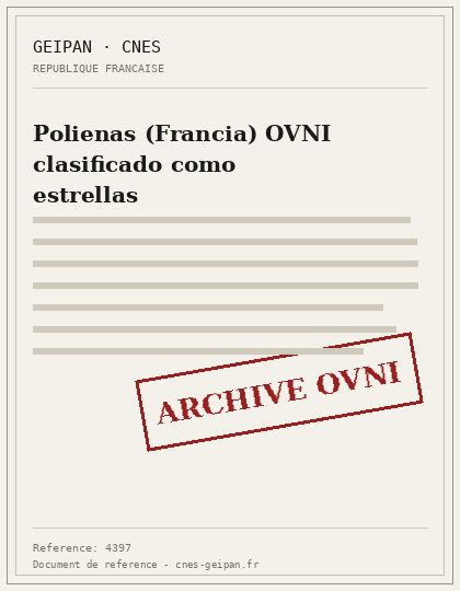 Polienas (Francia) OVNI clasificado como estrellas
