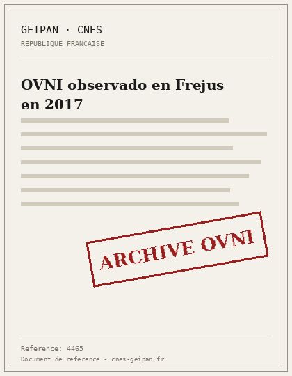 OVNI observado en Frejus en 2017