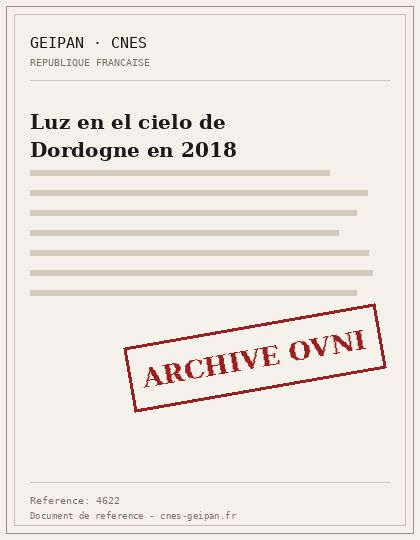Luz en el cielo de Dordogne en 2018