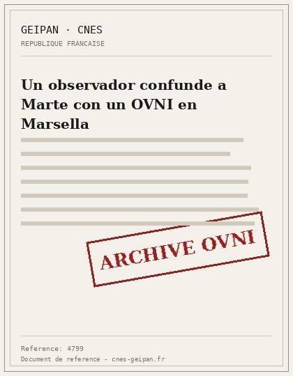 Un observador confunde a Marte con un OVNI en Marsella