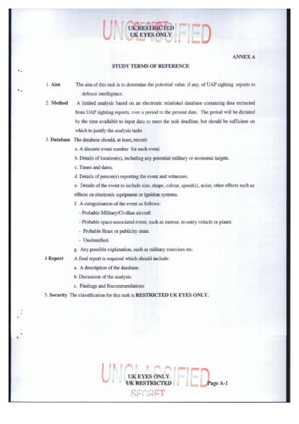 Estudio sobre avistamientos de OVNIs en el Reino Unido