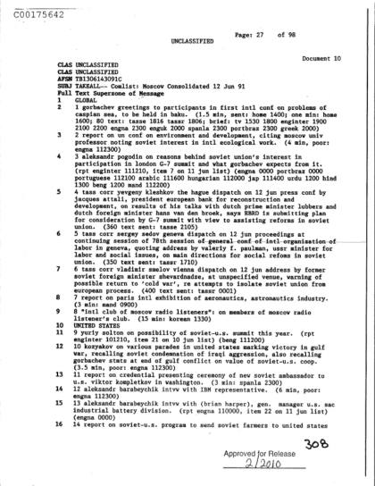 Documentos soviéticos sobre elecciones en Rusia 1991
