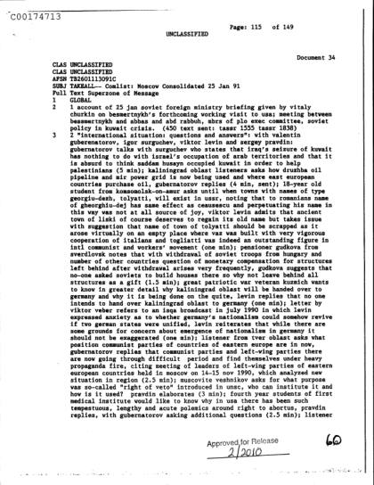 Documentos Soviéticos sobre Crisis del Golfo