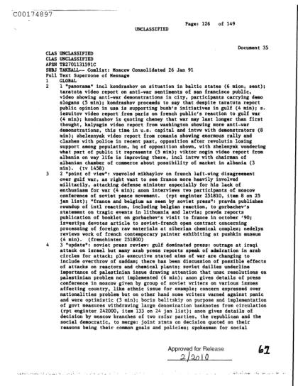 Documentos soviéticos sobre conflictos globales