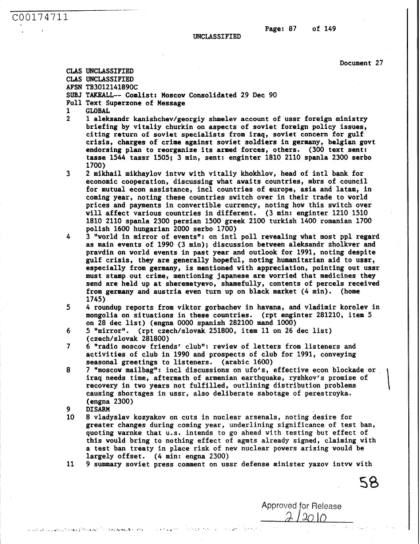 Documentos de la CIA sobre OVNI