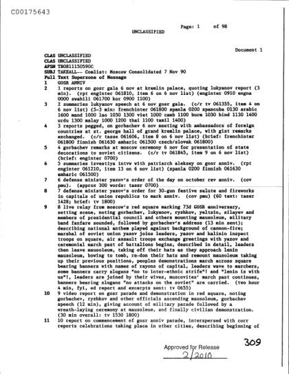 Documentos Soviéticos sobre el 73 Aniversario de la URSS