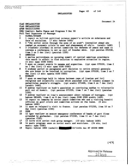 OVNI en la prensa internacional de 1990