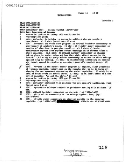 Documentos de la CIA sobre OVNI